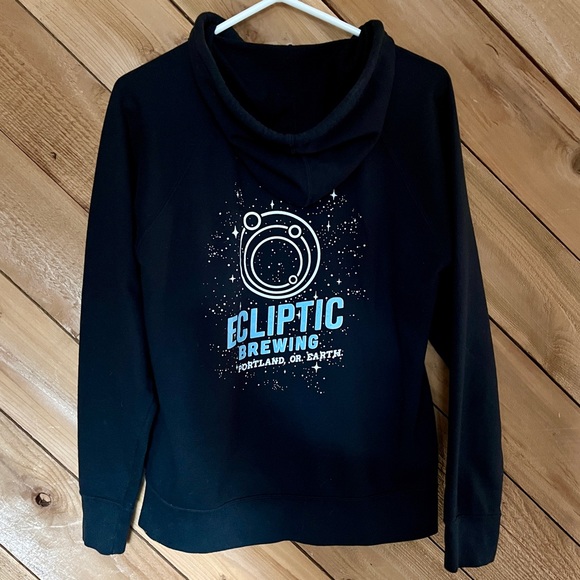 Ecliptic Brewing Black Zip-up Hoodie Size Small, Unisex fit - Picture 5 of 9